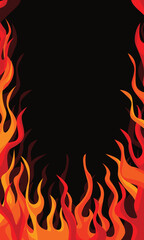 Blank dark background with fire flames © Ancala