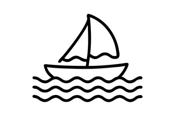 sailboat nautical vector illustration on transparent background for web and graphic design