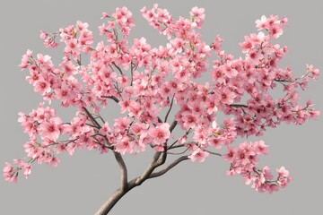 Obraz premium Captivating cherry blossoms in high definition with a transparent background, HD ing Cherry Blossoms with Alpha Channel