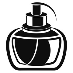 Elegant Monochrome Glass Bottle with Intricate Decorative Black Stripes Design Icon