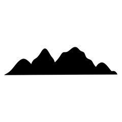 Silhouette of Rolling Mountains, a Scenic Vista in Black and White
