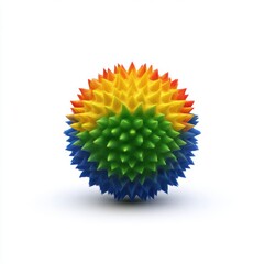 Spiky colorful ball isolated on white background
