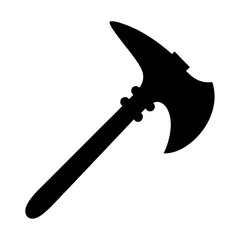 Silhouette of a medieval polearm axe, a powerful and historical weapon