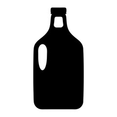 Isolated black silhouette of a jug bottle with a handle design