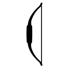 Silhouette illustration of a simple recurve bow, used for archery and hunting