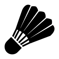 A Simple Black and White Icon of a Shuttlecock used for Badminton