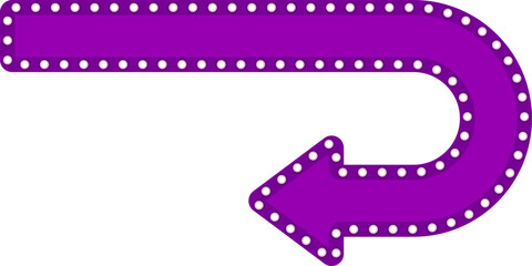 Obraz premium Line arrow purple show retro returning and changing direction