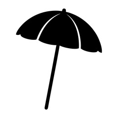 Silhouette of a beach umbrella providing shade on a sunny day © PixelArtBox