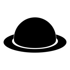 A minimalistic flat design of a black bowler hat illustration