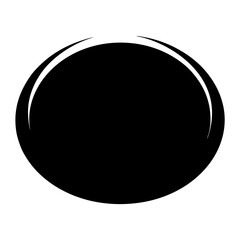 Simple graphical rendering of a black circle with curved highlight design