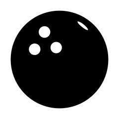 A black bowling ball isolated on a white background simple representation