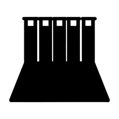 Abstract Silhouette of Curtain with Rods and Room Backdrop Design