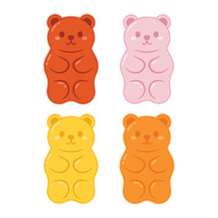 Jelly bears fruit gummy. Character Illustrator vector design.