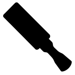 Silhouette image of a nail polish bottle on a white background