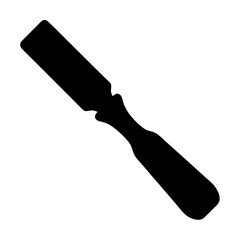 Silhouette of a chisel tool used for wood carving and shaping