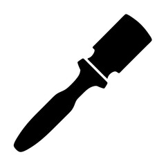 Silhouette illustration of a slicking tool used for leather crafting purposes