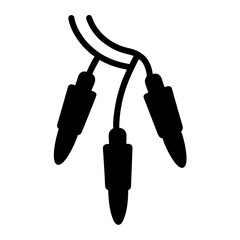 Stylized Single Strand of Christmas Lights in Simple Black Silhouette Style