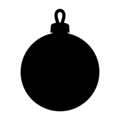 Simple Black Silhouette of a Christmas Ornament for Festive Holiday Decorations