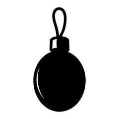 Elegant Simple Black and White Christmas Ornament Decoration Isolated on White