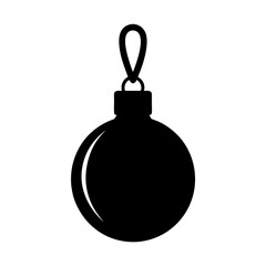 A minimalist black and white Christmas ornament, ready to decorate the tree