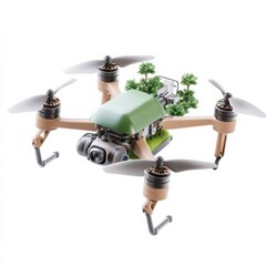 Ai-powered preservation drone for environmental monitoring nature technology aerial view sustainable practices