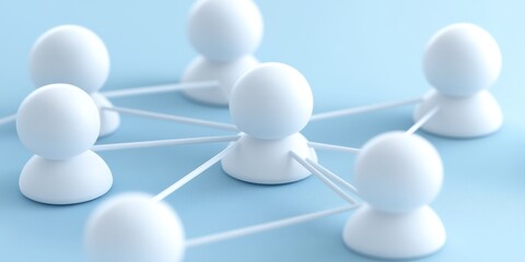 Obraz premium White Spheres Interconnected Representing Network Connections