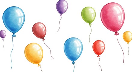 Pastel Watercolor Balloons: A Whimsical Celebration