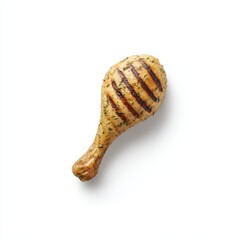 Grilled chicken drumstick isolated on white background