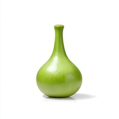 Green gourd shaped vase isolated on white background