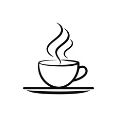 Coffee Cup on Saucer icon on white background