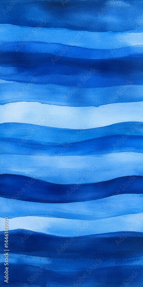 Poster abstract blue watercolor background with flowing waves generative ai