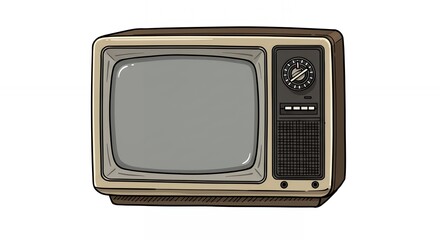 Vintage television set illustration