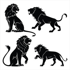 Tiger Silhouette Vector Set – Roaring, Walking, Jumping, Tribal & Head Designs