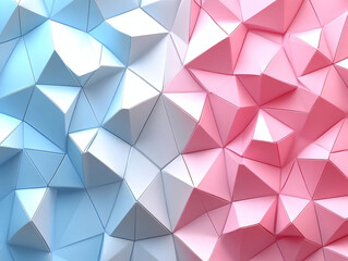 Obraz premium Abstract Pink and Blue Low Poly Geometric Background 3D Texture Design