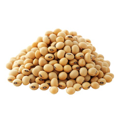Plakat Stacked soybeans on a transparent background showcasing their natural color and texture in a simple arrangement, Stacked soybeans isolated on transparent background
