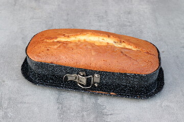 Marmorkuchen in der Kastenform. Sandkuchen.