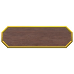 Wooden Name Plate, 3d illustration isolated on white background