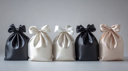 Elegant packaging display marketing visuals with high end product bags