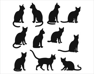 Ocicat Cat Poses Silhouette Set – Clean Vector Icons for Design