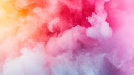 Fototapeta premium Vibrant swirling cloud of multicolored smoke.