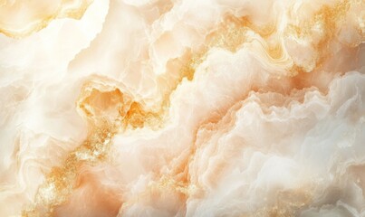 Fluffy cloud formation with golden hue and soft, ambient tones.
