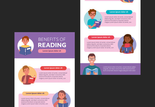 Colorful Benefits Of Reading Children Education Infographic