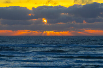 Sunset, Sky, Clouds and Sea along the Oregon Coast