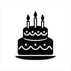 Minimalist Birthday Cake Symbol Vector Design