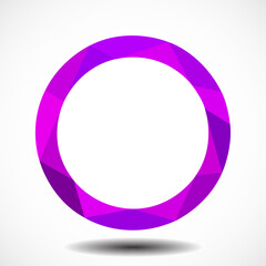 Circle of triangles, abstract colorful symbol isolated on white background