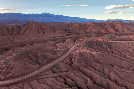 Breathtaking sunrise over rugged desert mountain landscape of the Puna