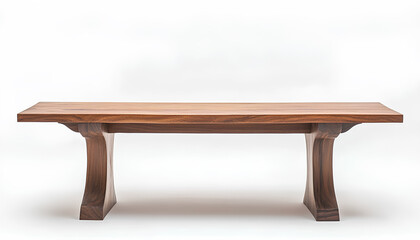 Empty wooden table surface on white background