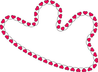 Fluid organic figure with a heart-linked border forming an irregular but harmonious contour.