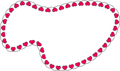 Liquid-like flowing shape with soft edges and a heart-patterned outline.