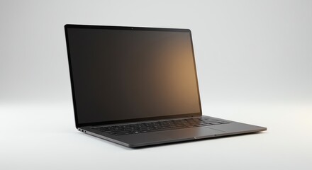 Sleek Laptop: Dark Screen, Subtle Lighting, Minimalist Design